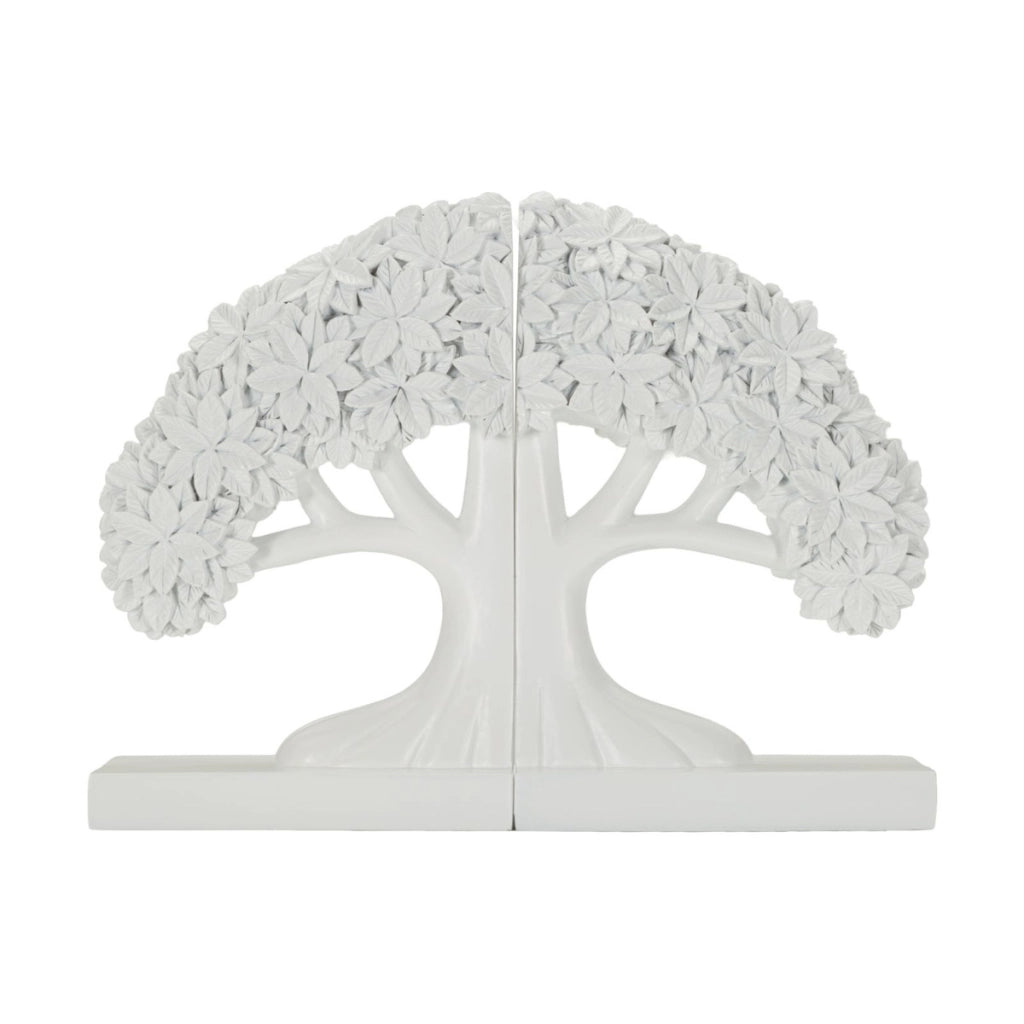 Set fermalibri Albero in poliresina bianco