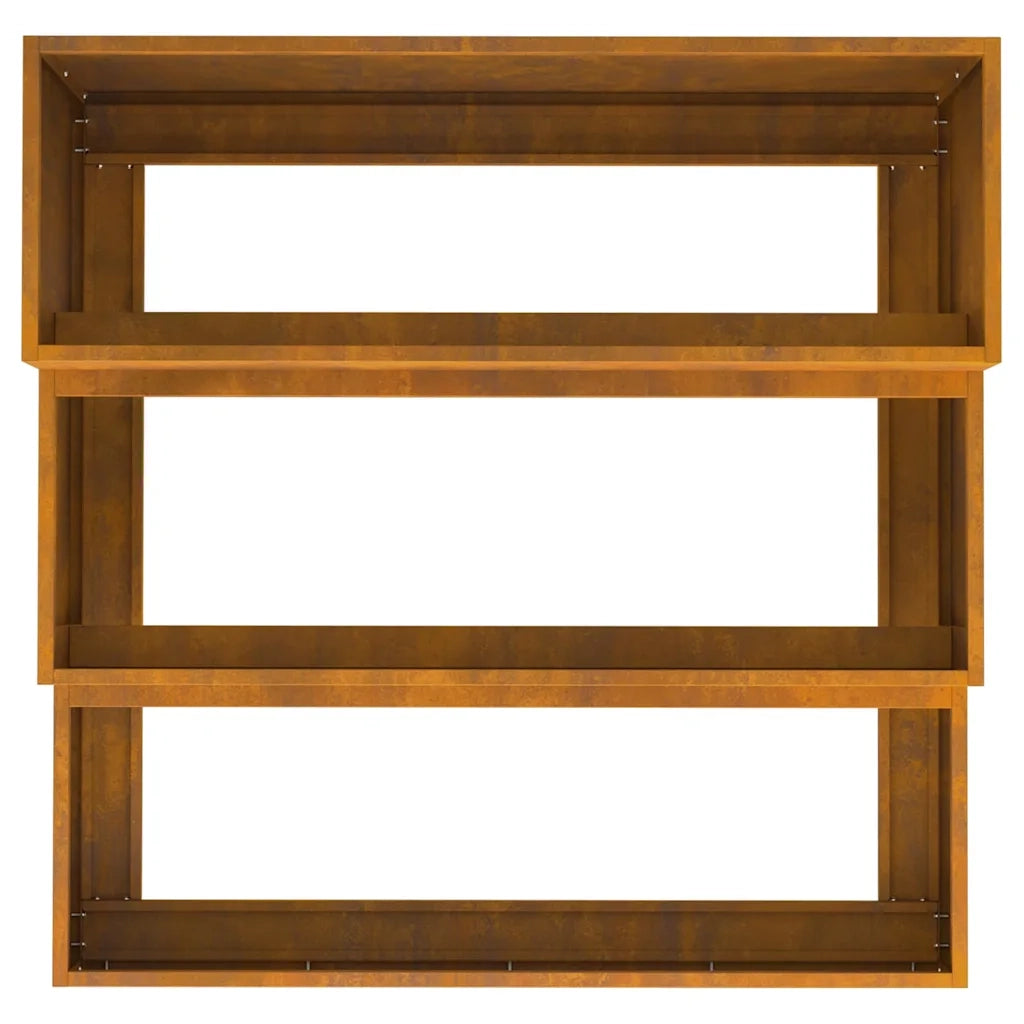 Vaso da giardino-Fioriera Esterno-Contenitore per Piante Ruggine 90 x 90 x 35 cm Acciaio CorTen