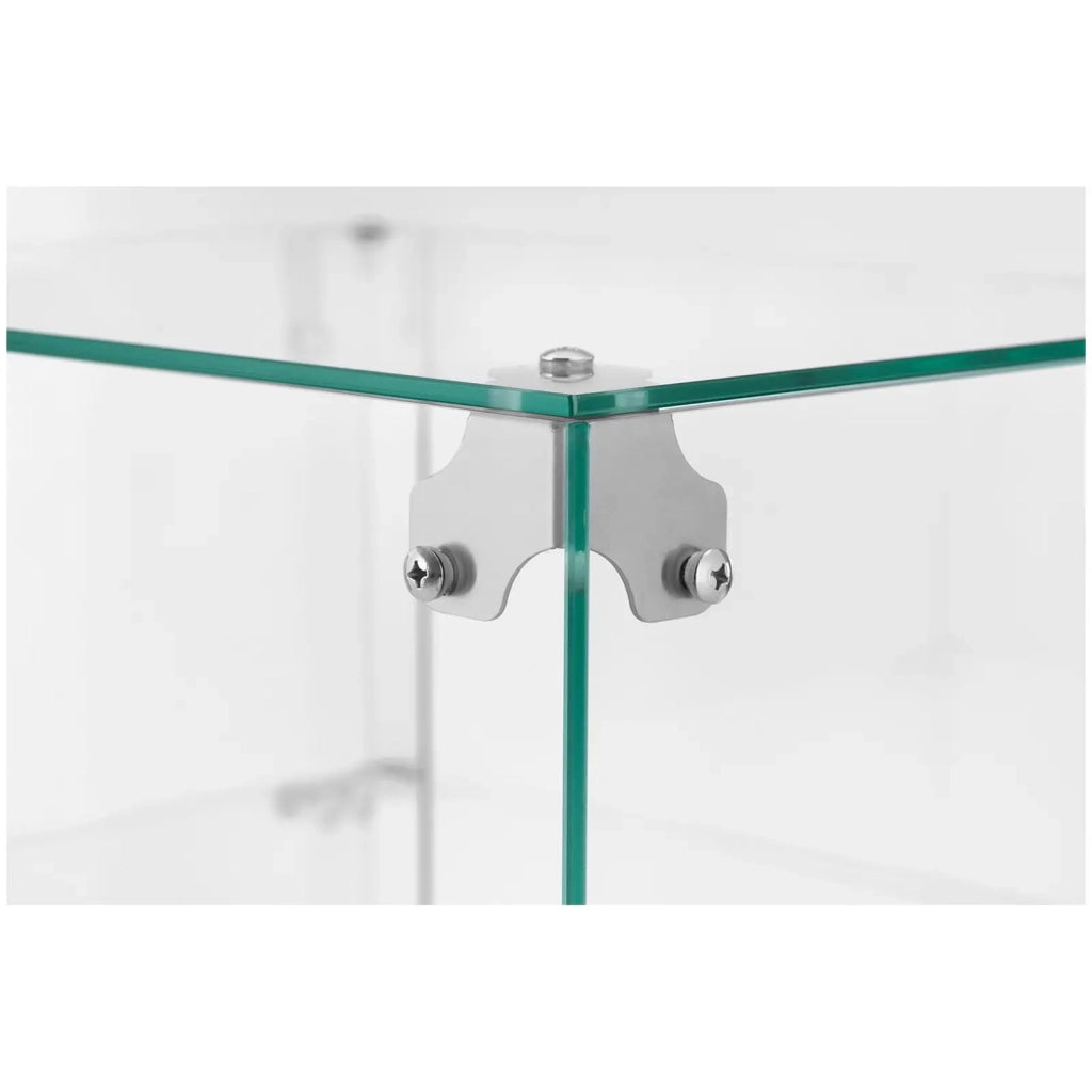Vetrina neutra 60 litri 3 ripiani acciaio inox vetro argentato 14_0010228