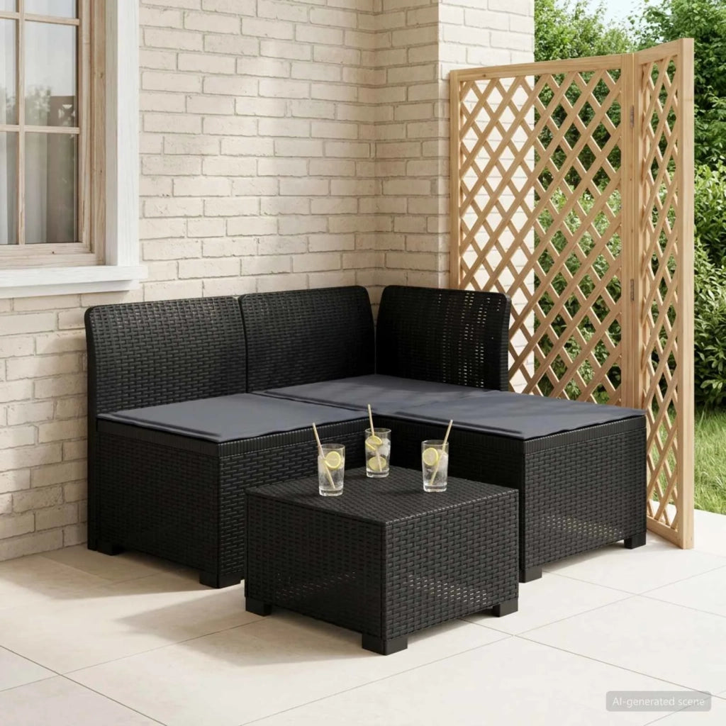 Divano da giardino 3 posti con cuscini in look rattan PP 8011891
