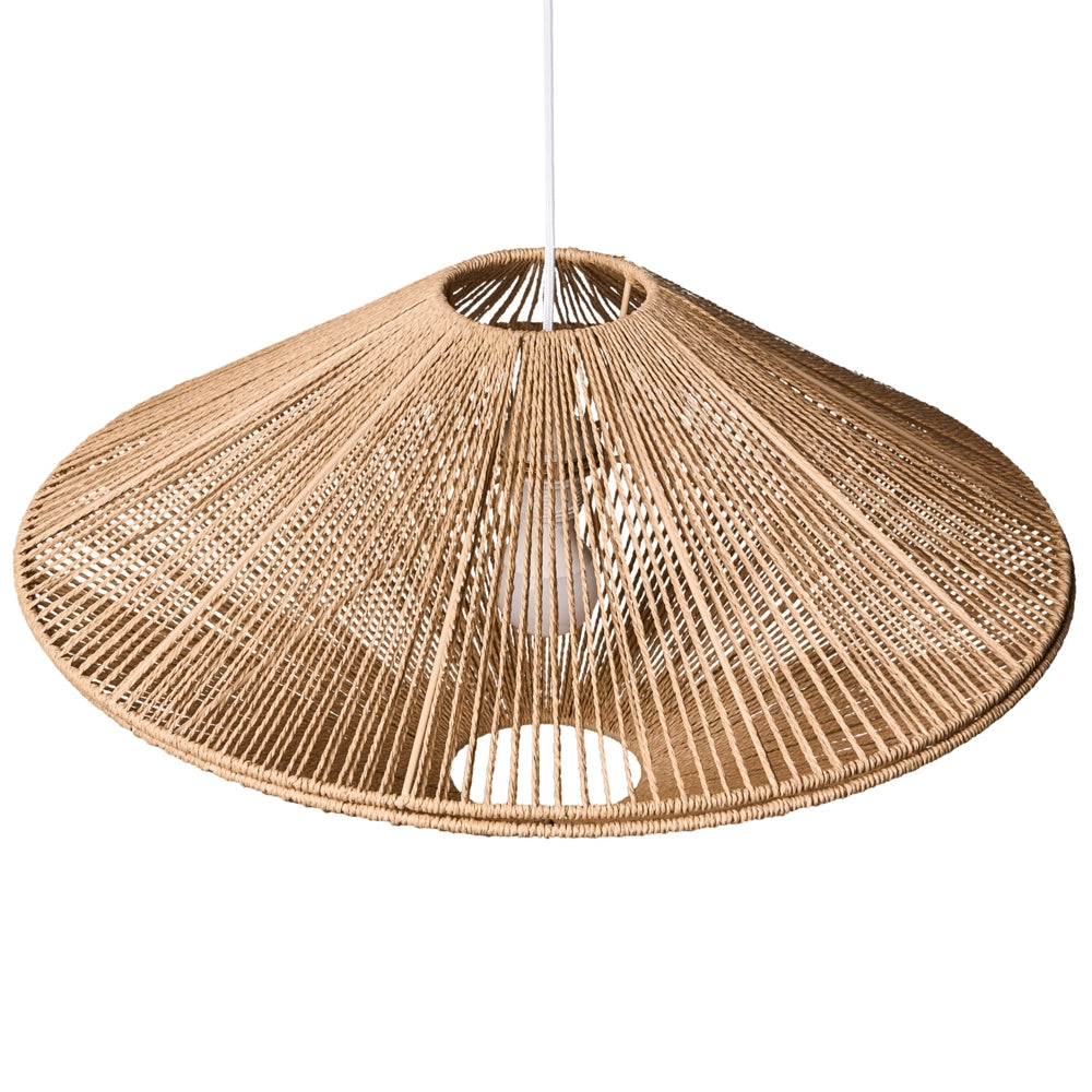 Lampada a sospensione in corda di carta Lampada da soffitto naturale Sala da pranzo Soggiorno Lampada in stile boho con paralume intrecciato