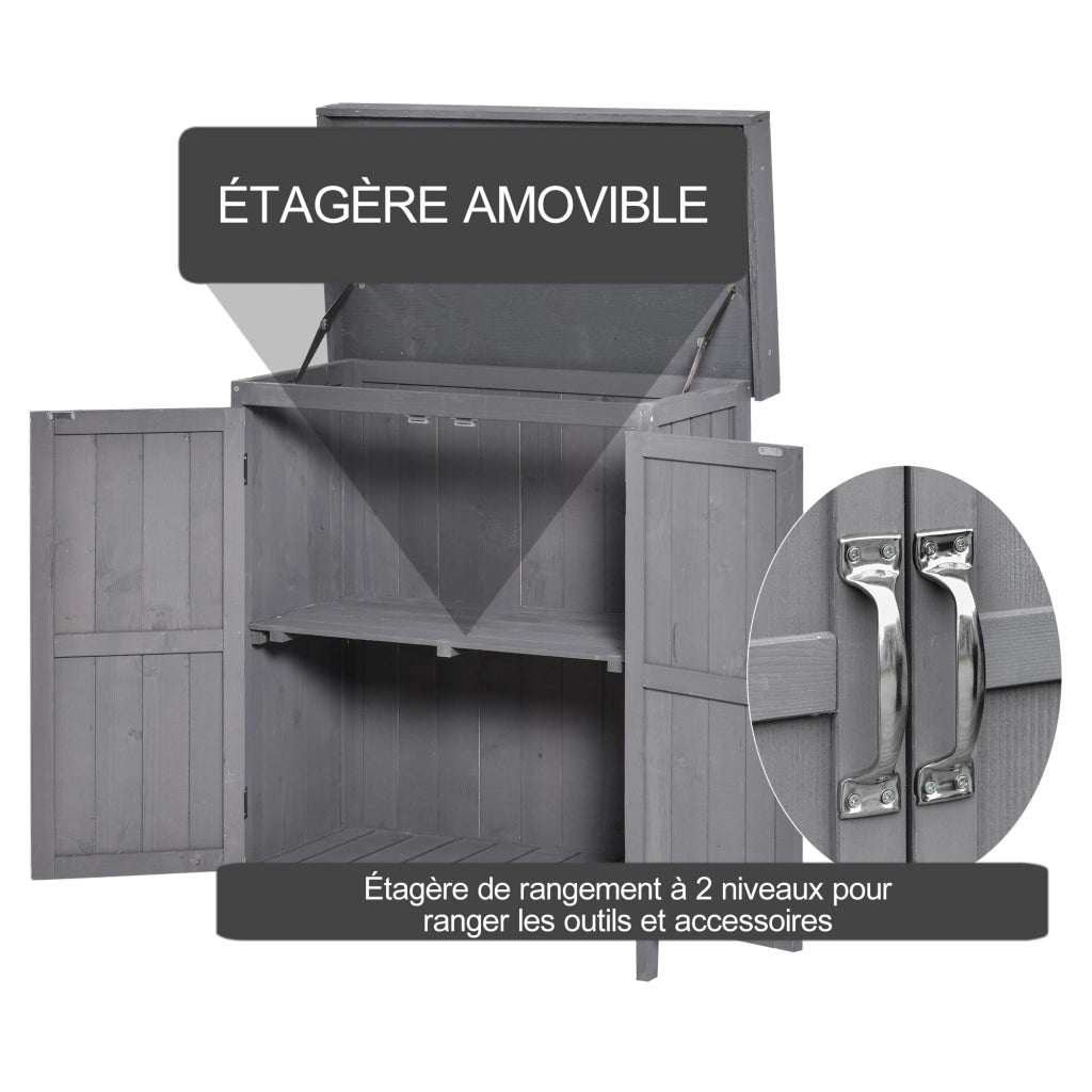 Armadio da Giardino in Legno Massello ¨C zephmum ¨C 74x43x88 cm