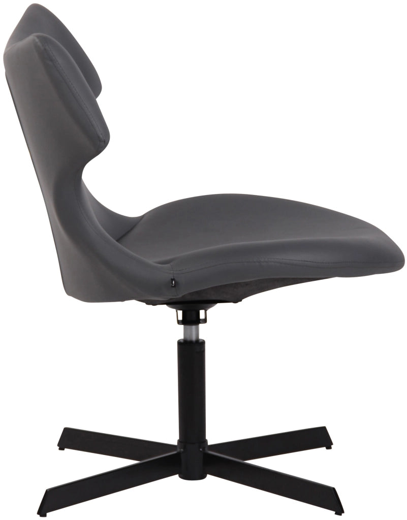 Sedia da lounge Welland in similpelle grigio