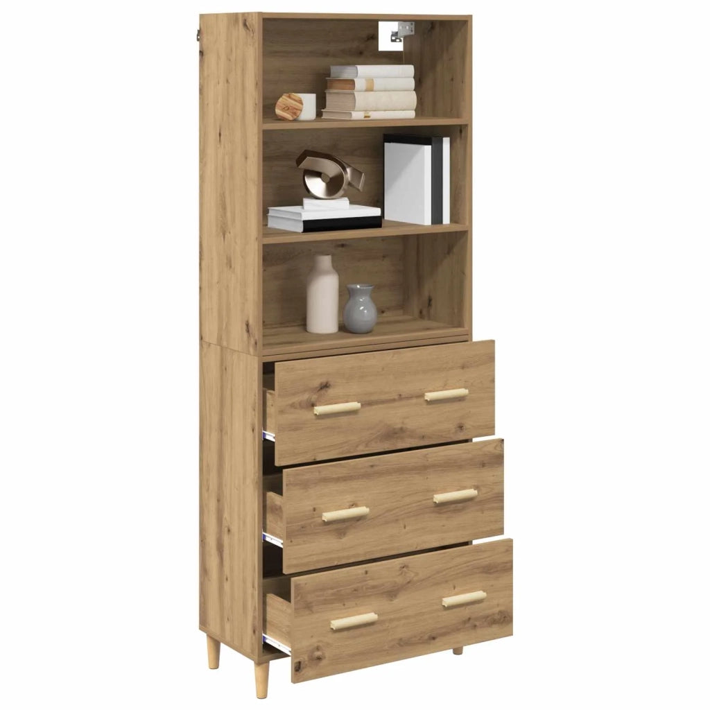 Credenza | Madia | Buffet da pranzo | Armadio da pranzo con cassetto Rovere artigianale 69,5 x 32,5 x 180 cm