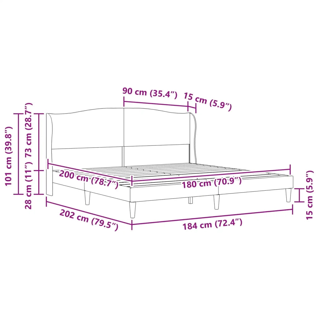 Struttura del letto con testiera Rosa 180 x 200 cm Velluto 42027938