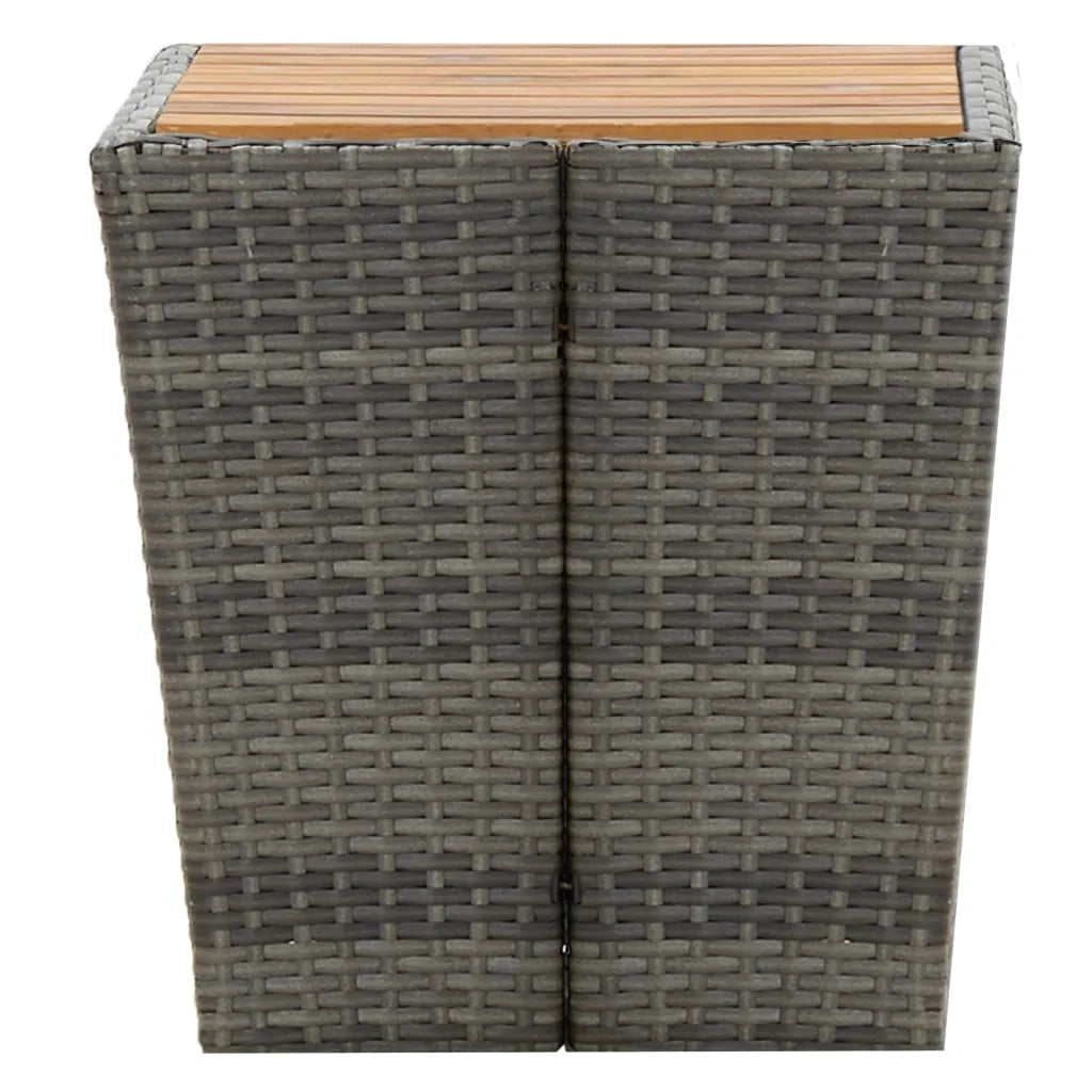 Set da Bistrot 3 pz in Polyrattan e Legno Acacia Grigio cod mxl 37909