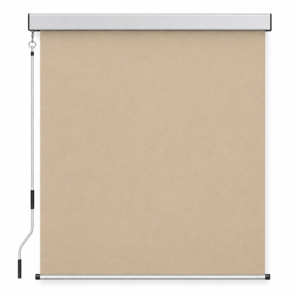 Tenda Verticale Parasole E Frangivista Con Cassonetto In Alluminio E Manovella Rimovibile Con Protezione Uv E Privacy Idrorepellente  Per Balcone Terrazza Veranda 200 X 250 Cm Beige