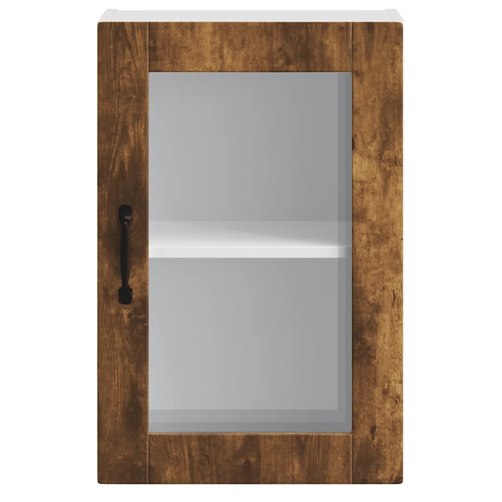 vidaXL Pensile da Cucina con Porta in Vetro Porto Rovere Fumo
