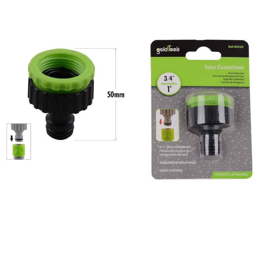 Trade Shop - Connettore Rapido Con Filetto Femmina Da 3/4″ A 1″ Per Tubo Rubinetto 50mm 90025 -
