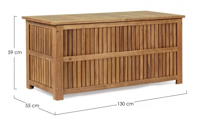 Baule Porta Cuscini Legno Marrone Rustico da Esterno - SERENITY