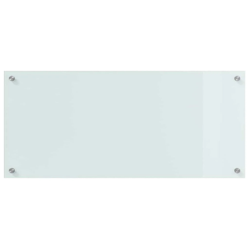 Set di 2 paraschizzi moderni per cucina 90 x 40 cm resistenti e resistenti al calore in vetro temperato bianco 02_0056288