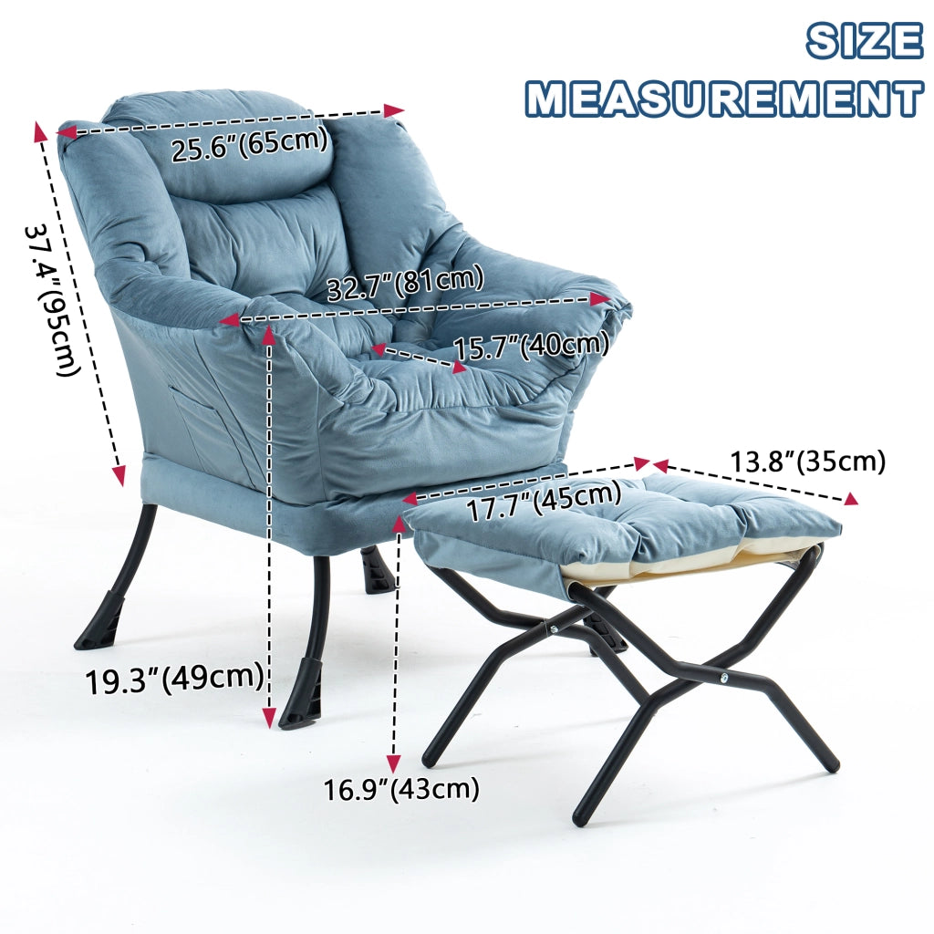 POLTRONA Relax in Metallo Azzurro Chiaro con Montaggio Facile