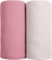 Bambini morbidi coprimozzi in cotone - Respiranti e multifunzionali - 2 pezzi (rosa)