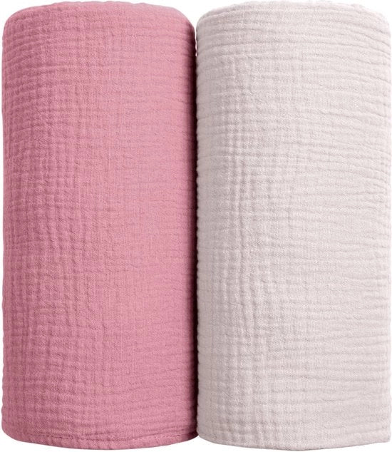 Bambini morbidi coprimozzi in cotone - Respiranti e multifunzionali - 2 pezzi (rosa)