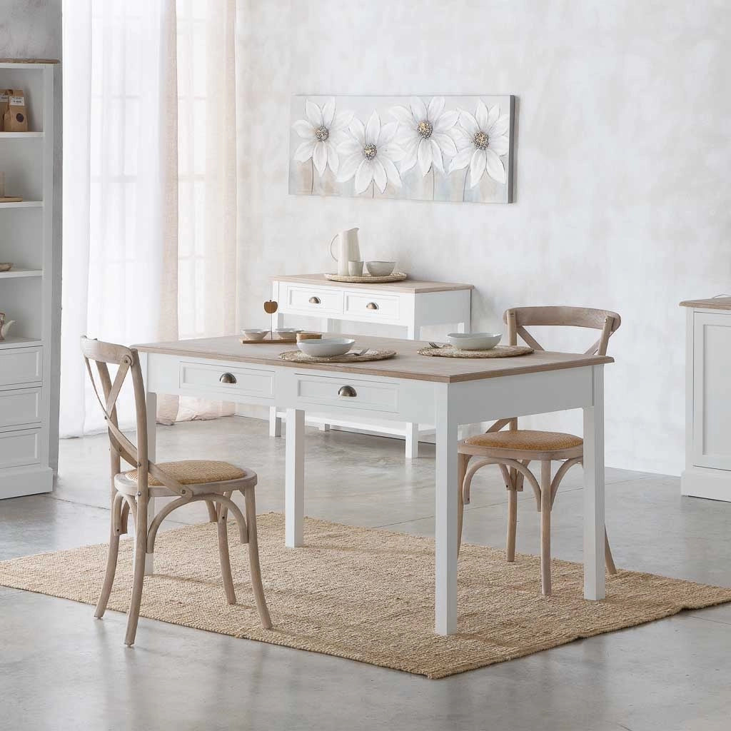 Tavolo in legno bianco 150x80x78h
