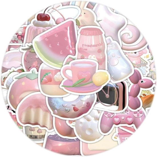 Sticker decorativi per bottiglie d'acqua - Kawaii, pastello, colorati & carini