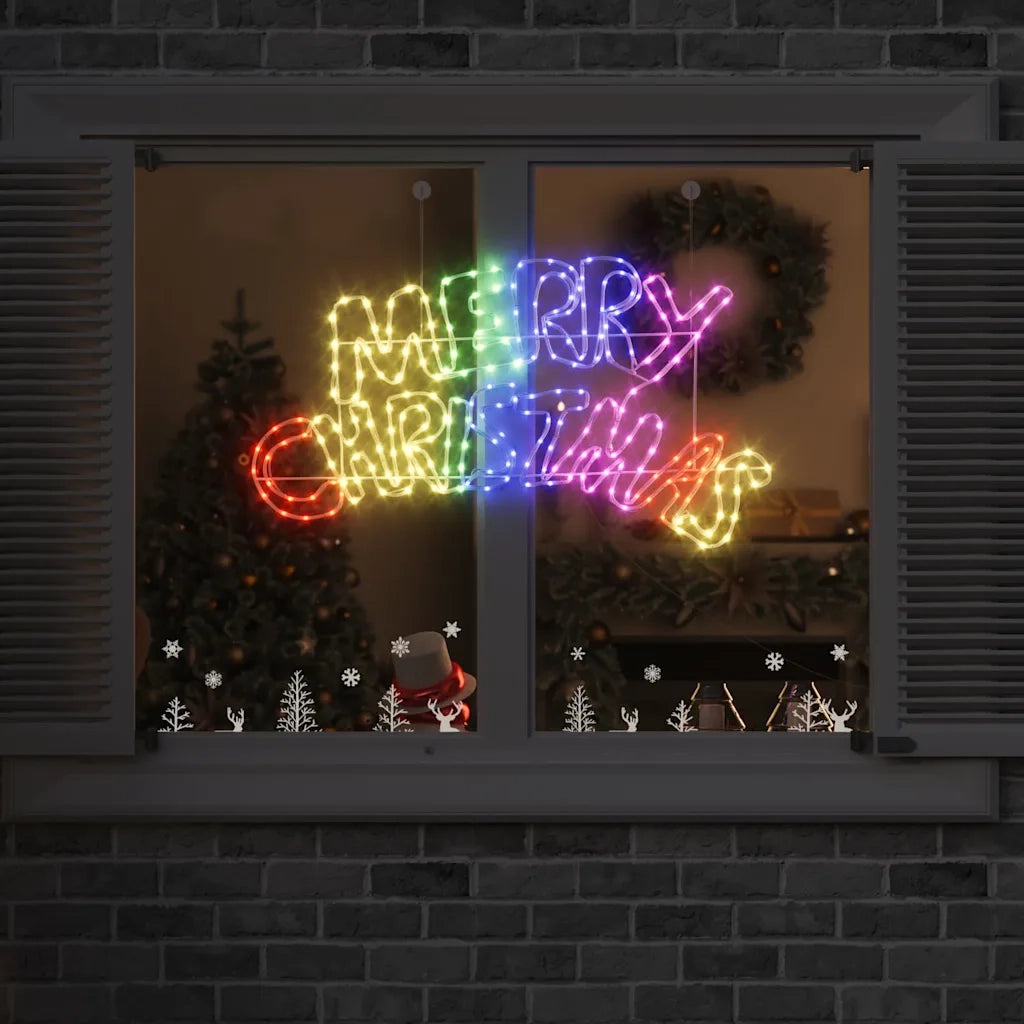 Insegna di Natale con 240 LED Multicolore 99,5 x 54 cm PVC 42018952