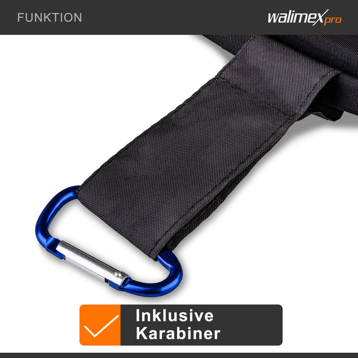 Fondale fotografico pieghevole 2in1 bianco/nero 150 x 200 cm, con moschettoni e borsa da trasporto, per studio fotografia