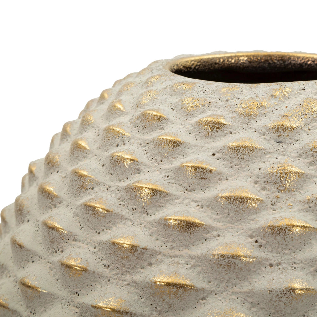 Faso, Vaso Finitura Geometrica a Rilievo, Beige