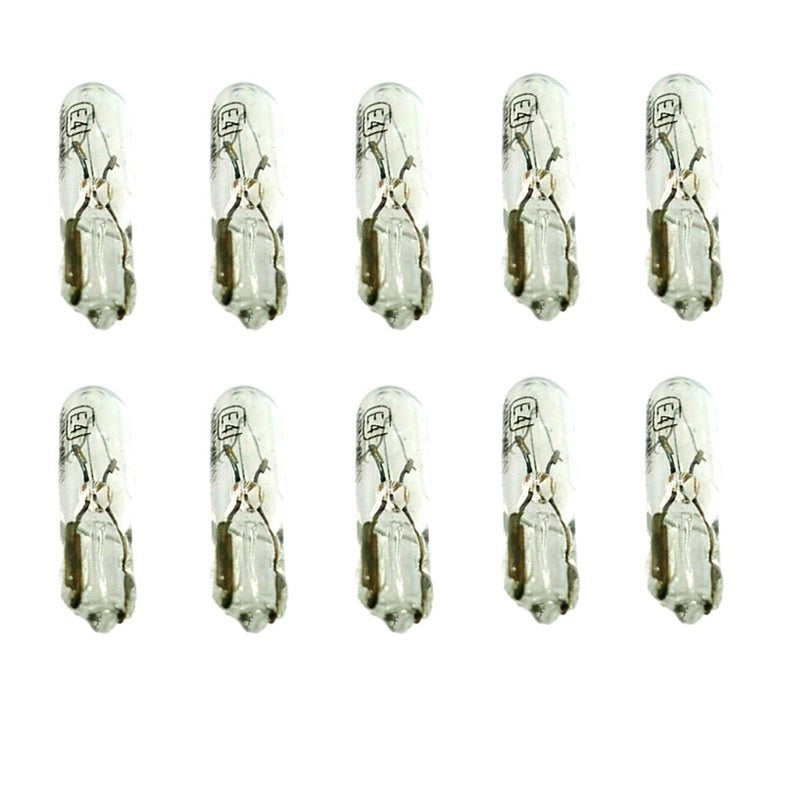 10 Lampade Alogene T5 W1,2W 12V W2X4.6D per Cruscotto Spie Strumentazione Auto
