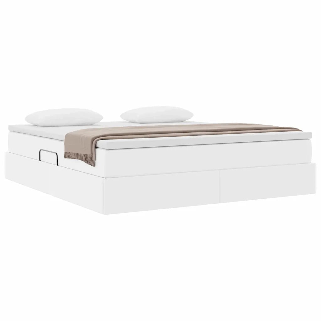 Letto con contenitore e materasso Bianco 180 x 200 cm