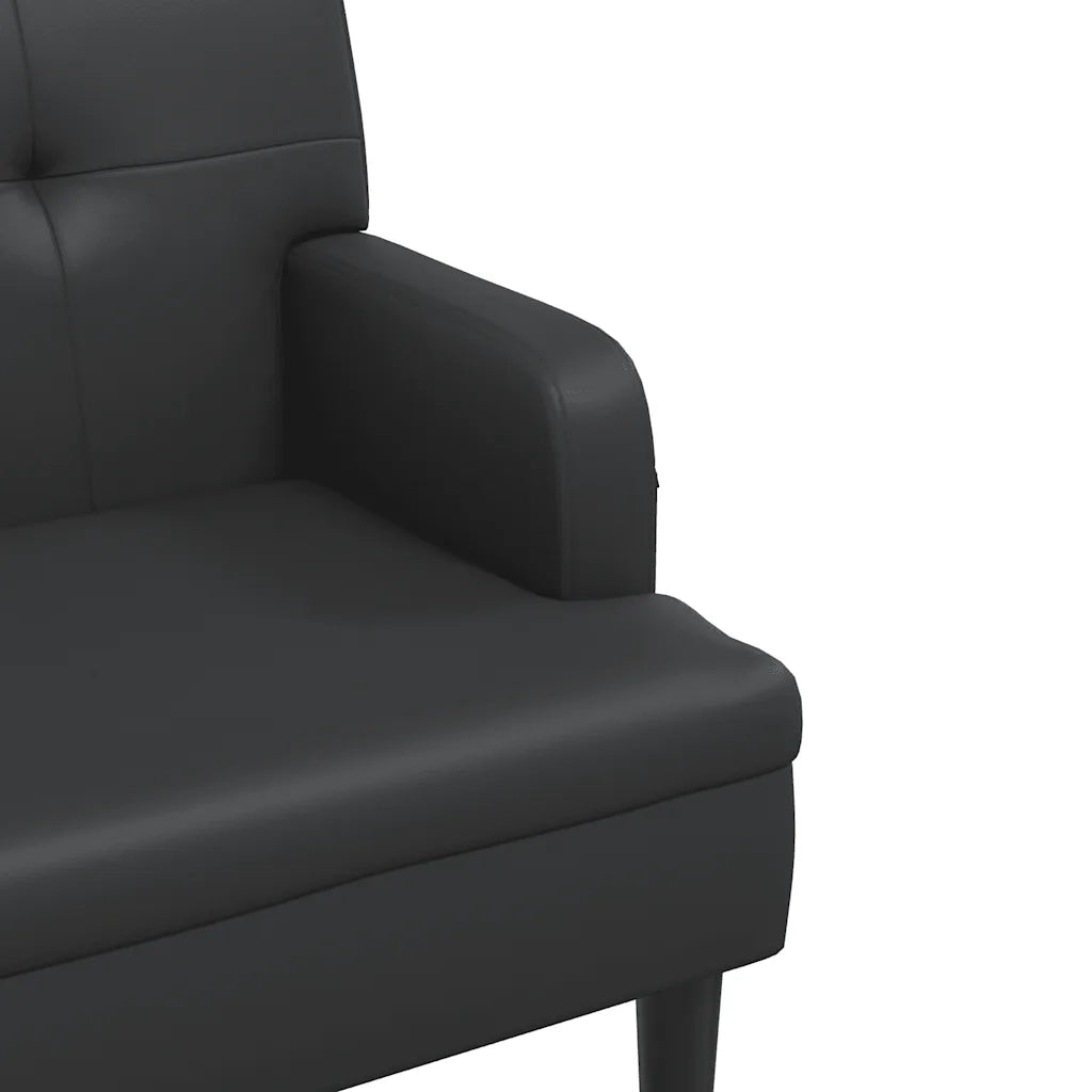Panca con schienale nera 112x65,5x75 cm in similpelle CFW7129508