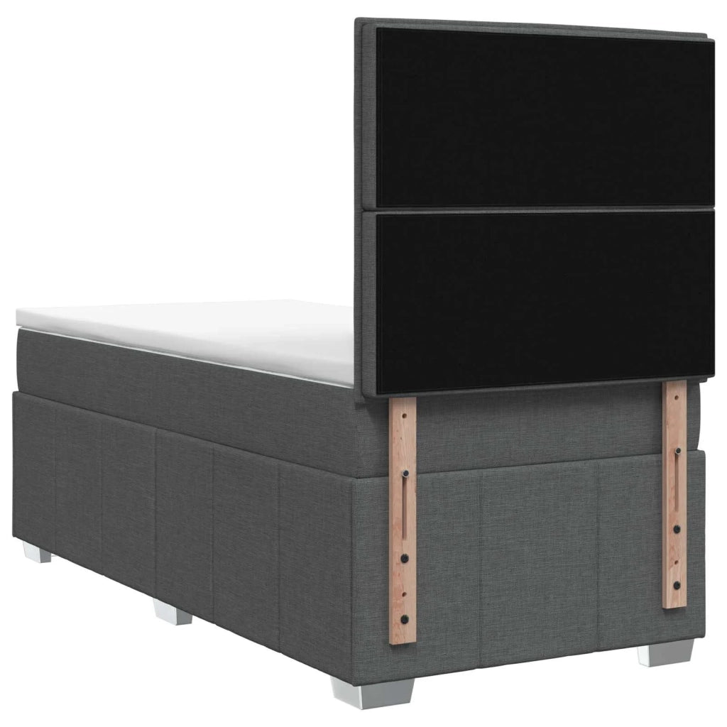 Letto Box Spring LED con Materasso Grigio Scuro 80 x 200 cm 3455480