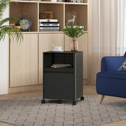 Mobile Contenitore Velvevn con Rotelle Organizzatore da Ufficio in Acciaio 54x40x36 cm - Nero [en.casa]