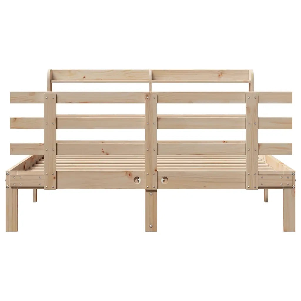 Giroletto con Testiera 160x200 cm in Legno Massello di Pino 3306857
