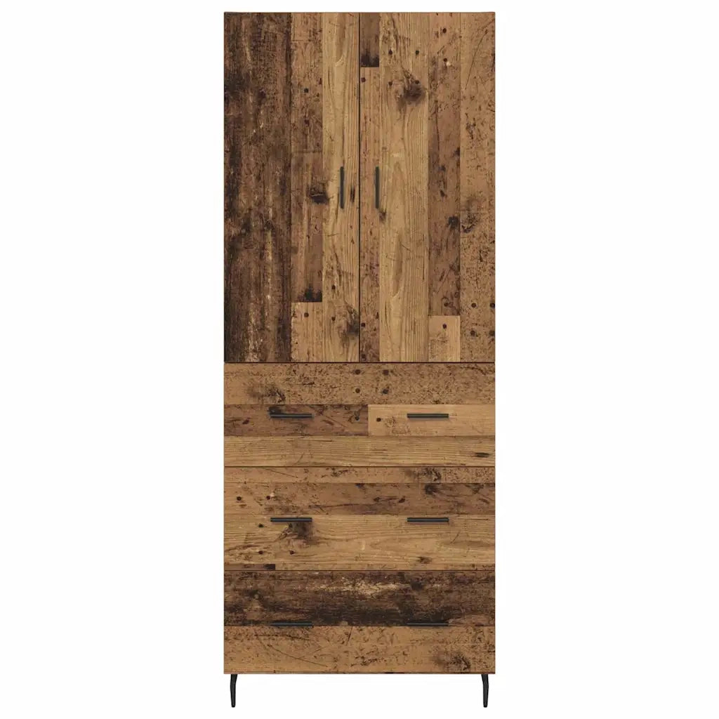 Credenza 2 pcs Legno vecchio Legno Stratificato e Vetro 3415638