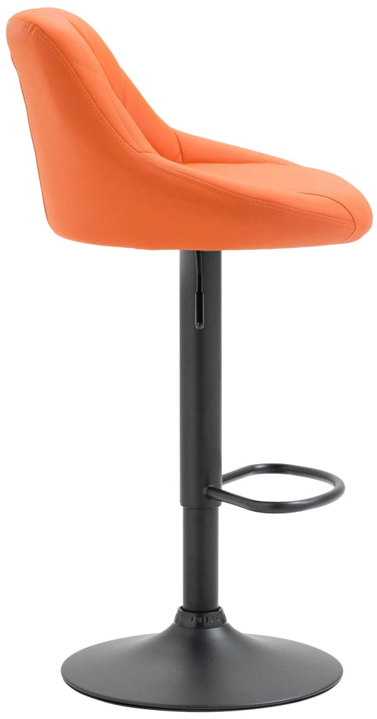Sgabello Lazio in similpelle arancione,nero