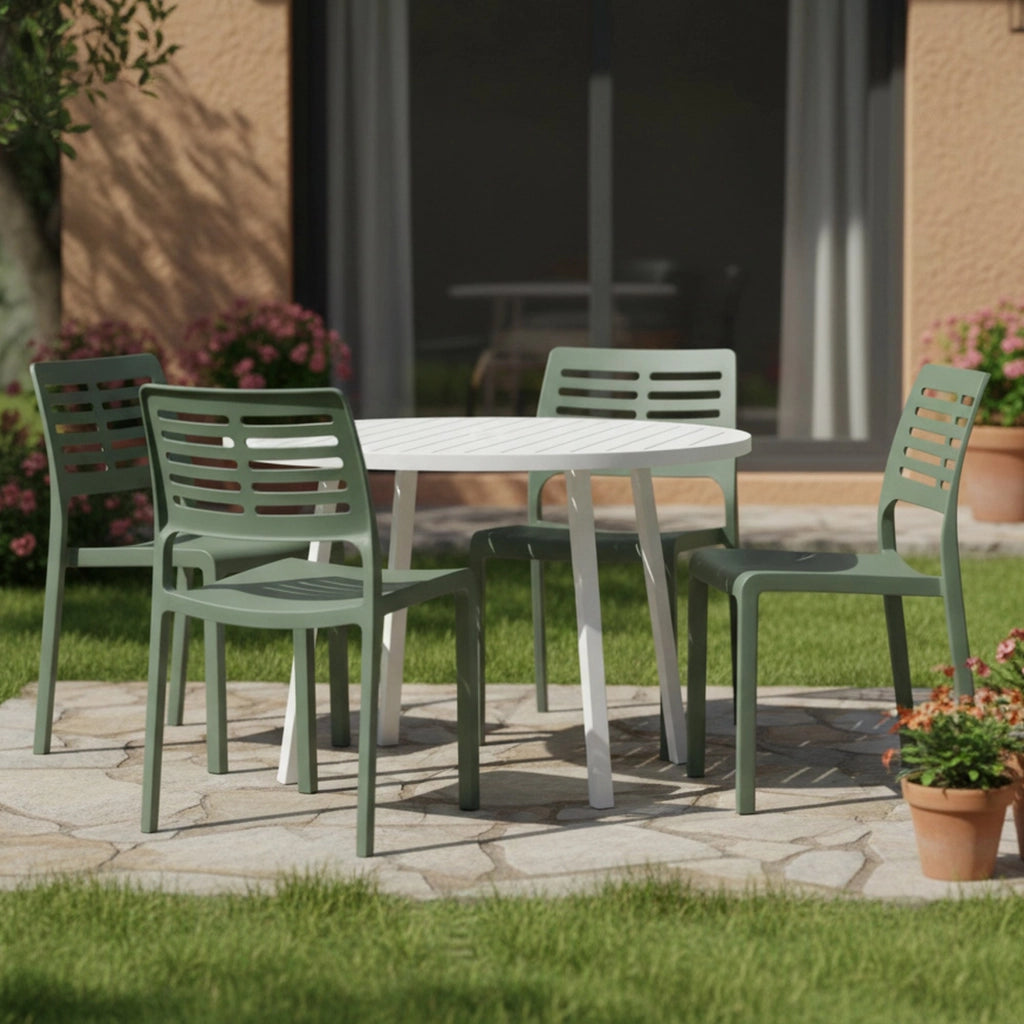 Canoe, Sedia da Esterno 4 Sedie Made in Italy, Verde