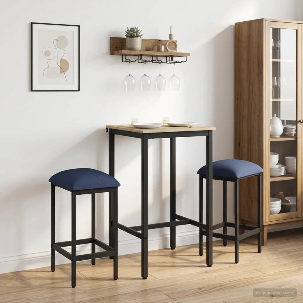 Sgabello da bar 2 pcs Blu 40 x 32 x 74 cm Legno ingegnerizzato 8006180