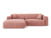 Cosmopolitan Design - Divano angolare sinistro "Nolio" 4 posti in ciniglia rosa 