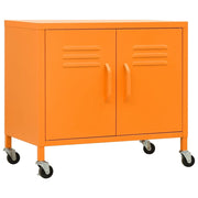 Mobile contenitore mobile con ripiano regolabile 60 x 35 x 56 cm stile contemporaneo finitura arancione acciaio 02_0046897
