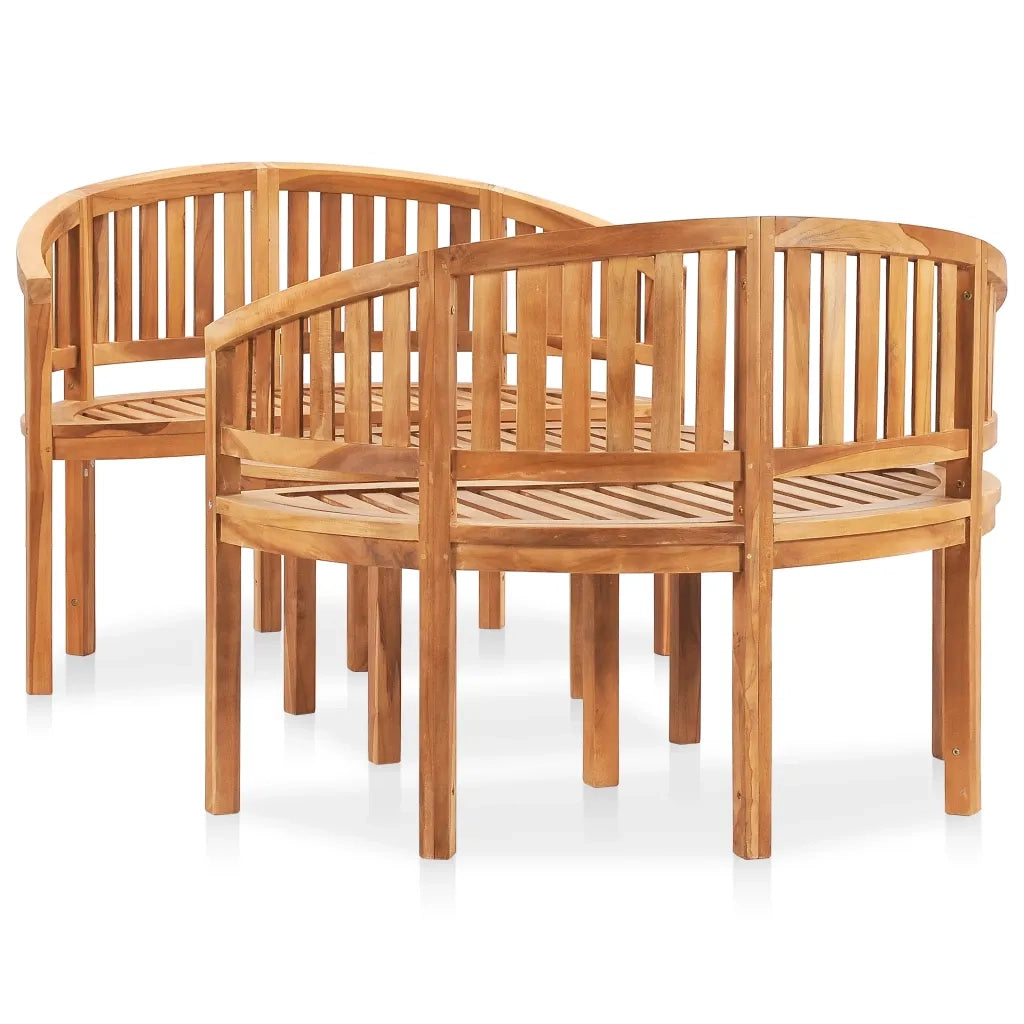 Set Salotto da Giardino 3 pz Design Curvo in Massello di Teak 3059966