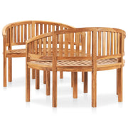 Set Salotto da Giardino 3 pz Design Curvo in Massello di Teak 3059966