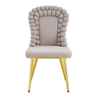 Set 2 sedie da pranzo - Xylo - velluto beige gambe dorate