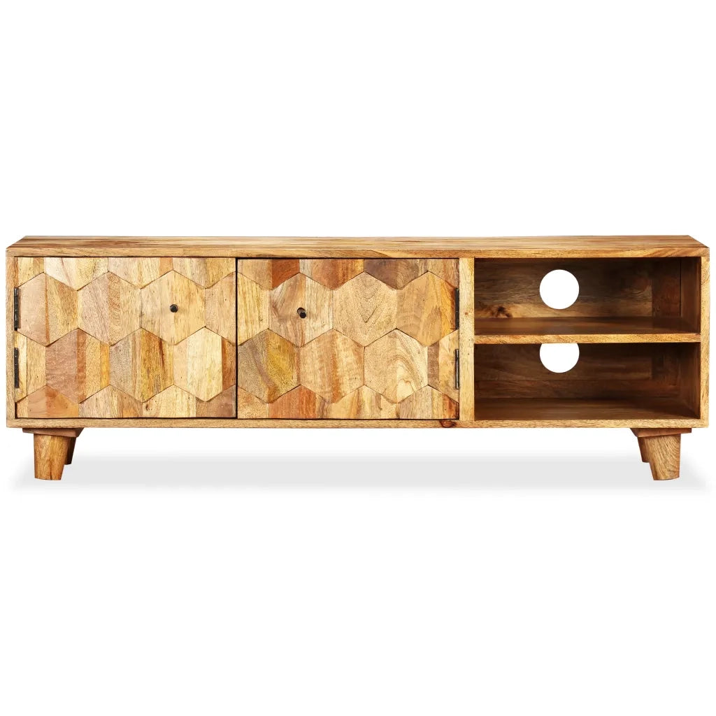 Mobile Porta TV in Legno Massello di Mango 118x35x40 cm 245136