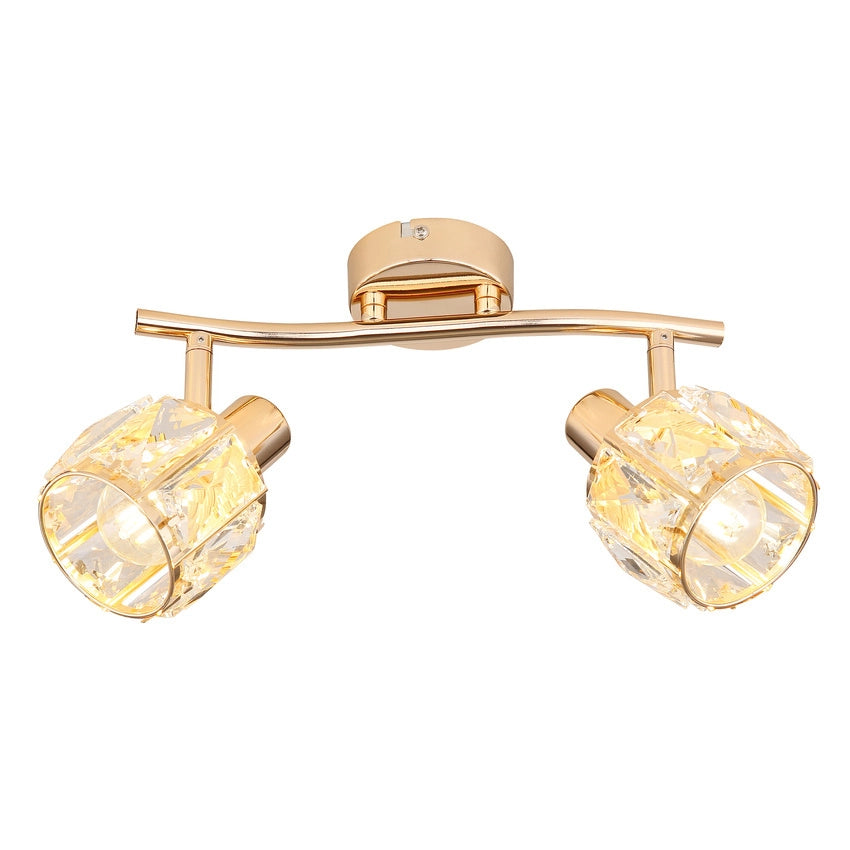 Plafoniera Dubai glamour oro rosa cristallo 2xE14 Candellux