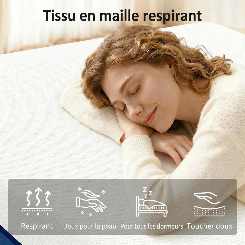 Materasso 140x190 ¨C zephmum ¨C Memory Foam al T¨¨ Verde, Copertura Lavabile