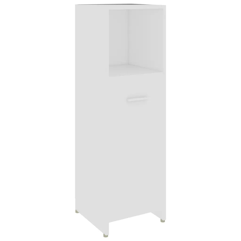 Mobiletto da bagno moderno con 3 scomparti 30 x 30 x 95 cm legno composito bianco 02_0047712