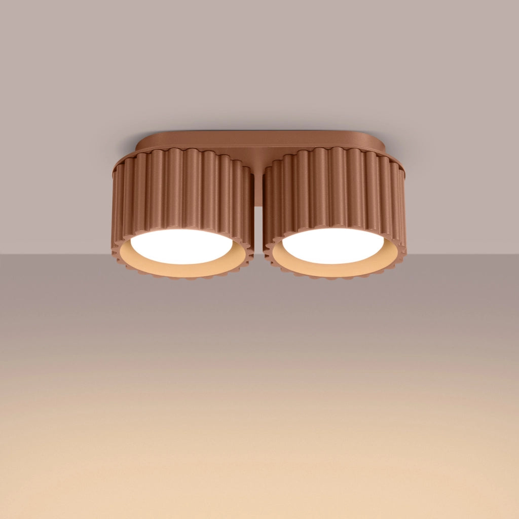 Plafoniera moderna mocca ovale 21cm 2xGX53 VISTAO Pure