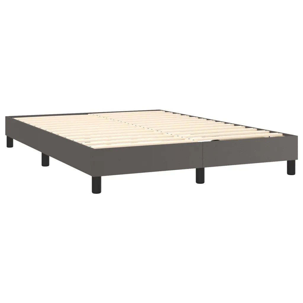 Giroletto Molle con Materasso e LED Grigio 140x190cm Similpelle