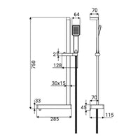 Saliscendi 1 getto cromato con mensola bianca in abs - Serie Tilos
