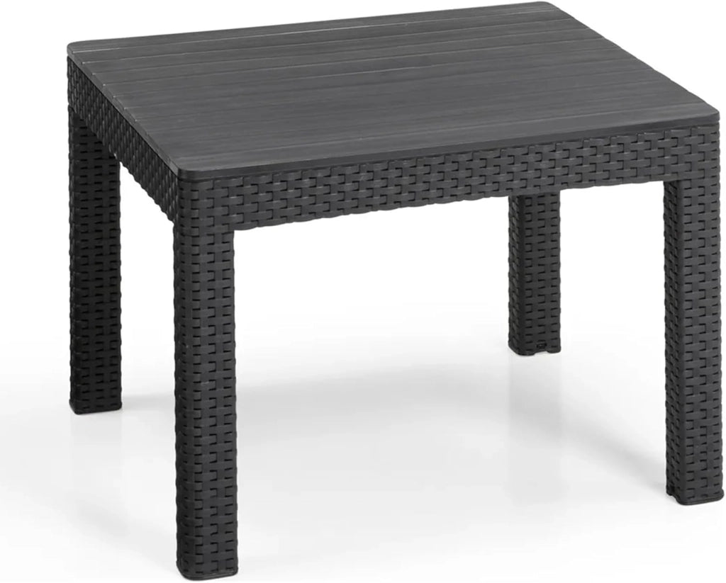 Set Tavolino e 2 Poltrone da Giardino Effetto Rattan Keter Emma Balcony Antracite