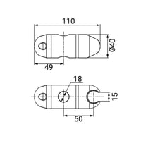 Centrale scorrevole per asta doccia tonda 18