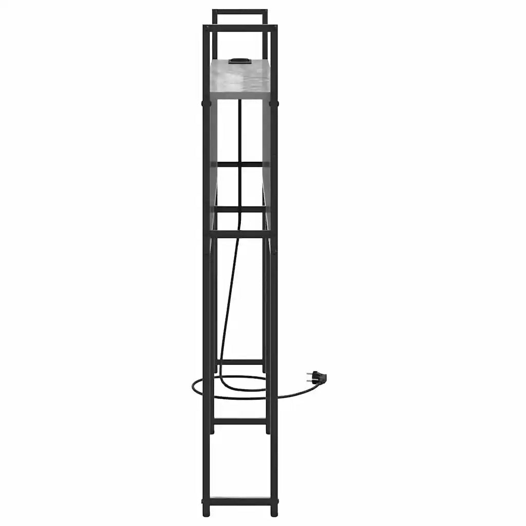 Testiera con Stazione di Carica e Storage-Testiera Multifunzionale-Testata Grigio sonoma 135 cm