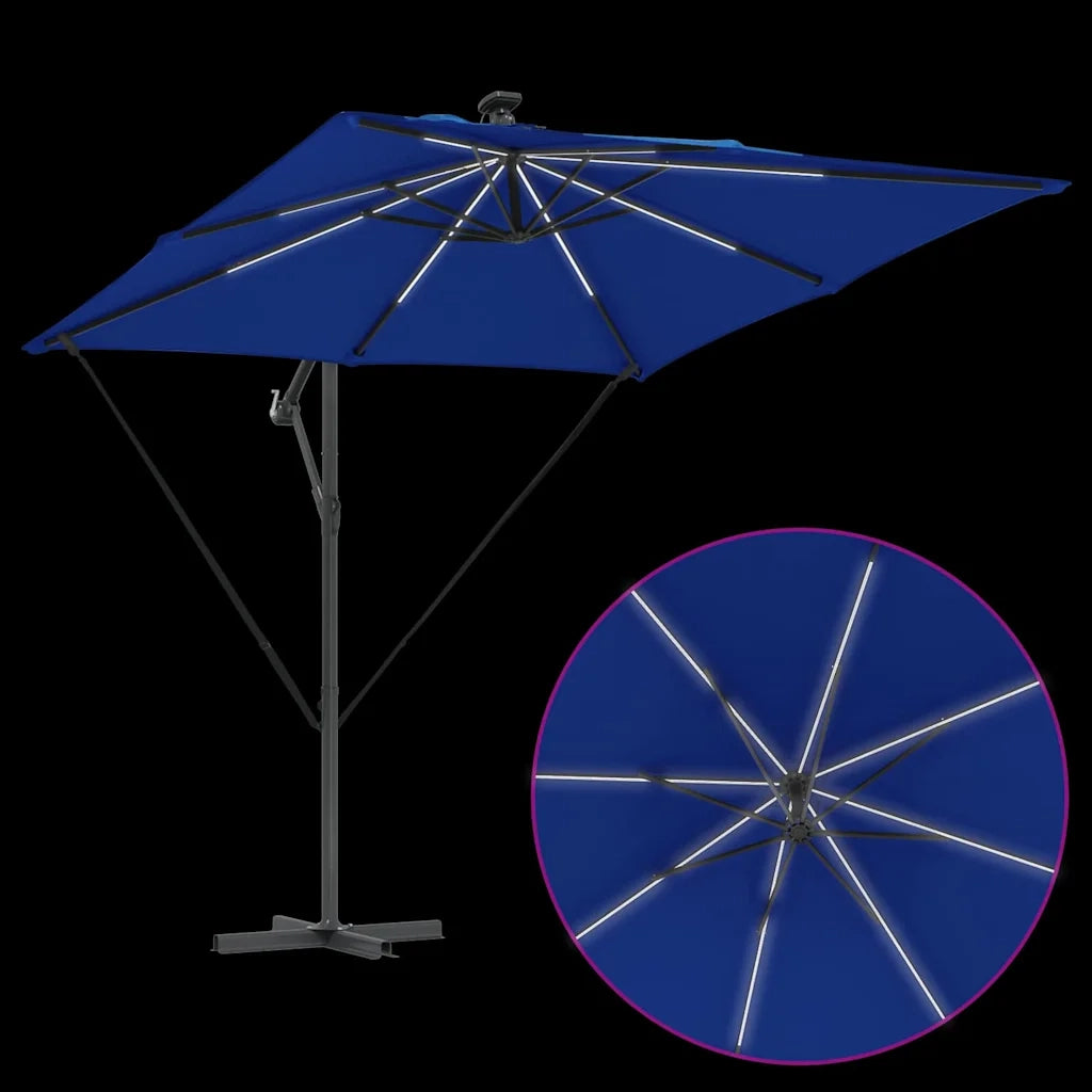 vidaXL Ombrello a bilanciere a forma di banana Blu 249 x 249 x 250 cm
