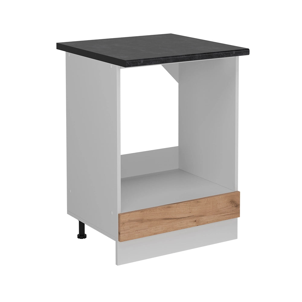Mobile per forno da incasso R-Line Rovere dorato/Bianco 60 cm PL Antracite Vicco